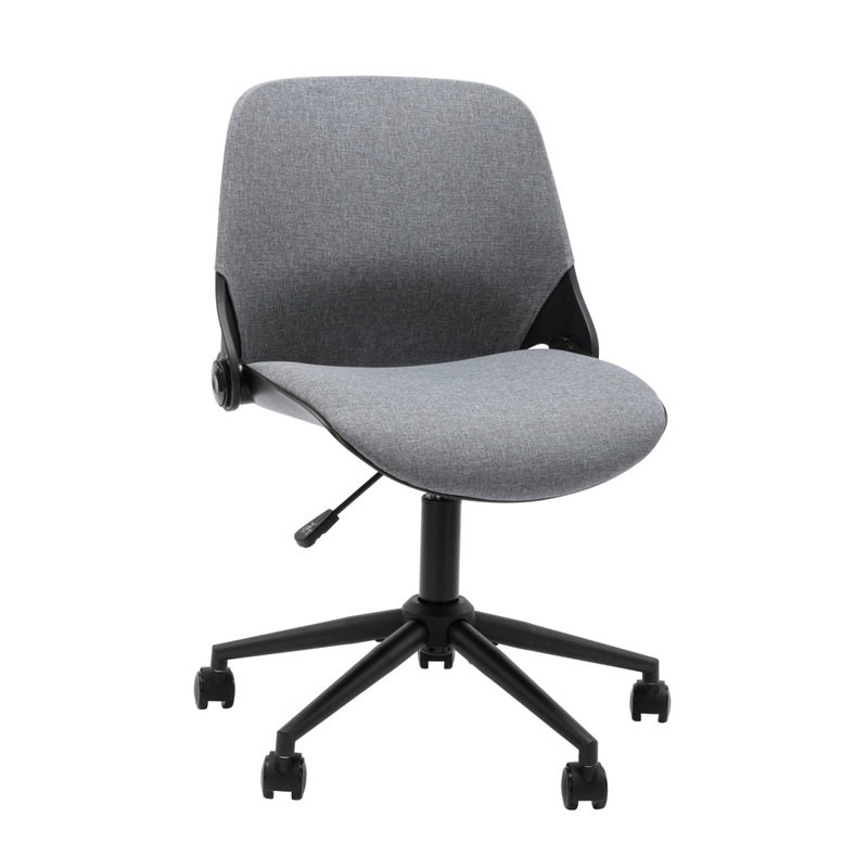 Wyatt Linen Fabric Office Computer Task Desk Chair Height Adjustable Grey