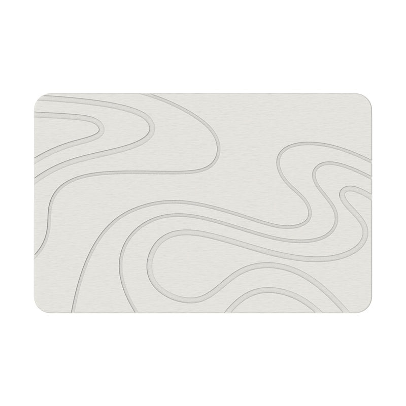 Hard Diatomite Bath Mat (Flow) 60x39CM Quick Absorption Anti-Bacterial - Off White