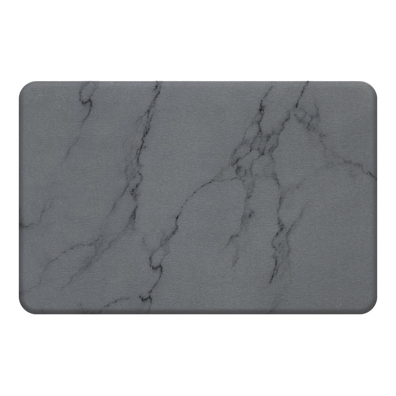 Hard Diatomite Bath Mat (Marble Print) 60x39CM Quick Absorption Anti-Bacterial - Dark Grey
