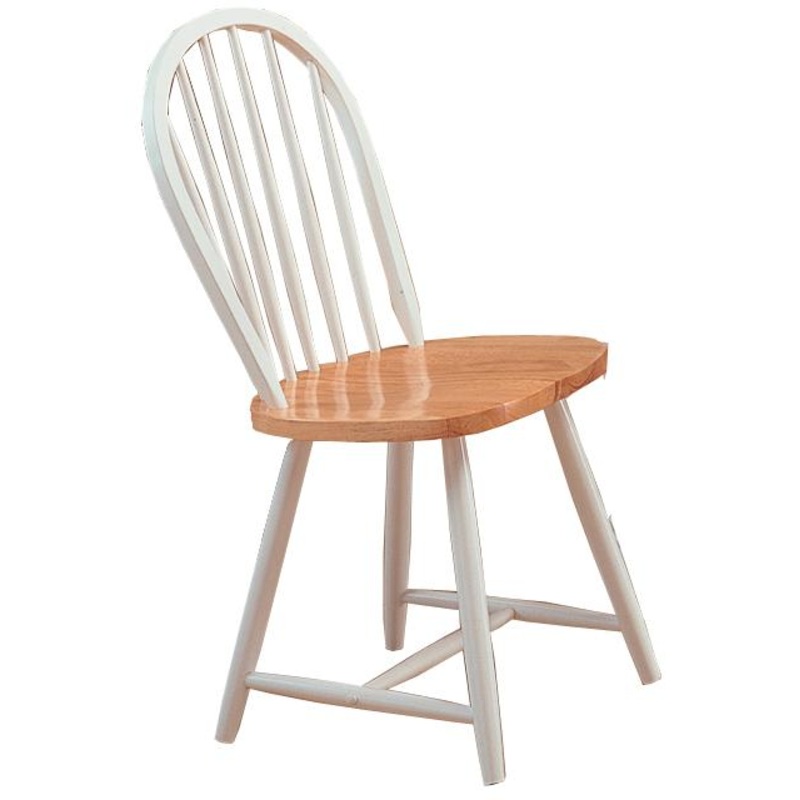 Dining Chair, White And Brown Set Of 4 By Benzara