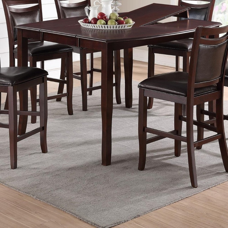 Wood Counter Height Extension Table, Brown By Benzara