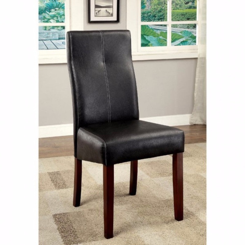 Bonneville I Contemporary Side Chair With Black Pu, Set Of 2 By Benzara