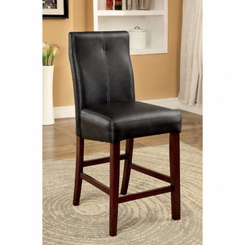 Bonneville Ii Contemporary Counter Height Chair, Black, Set Of 2 By Benzara