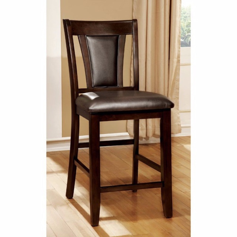Brent Ii Contemporary Counter Height Chair, Dark Cherry, Set Of 2 By Benzara