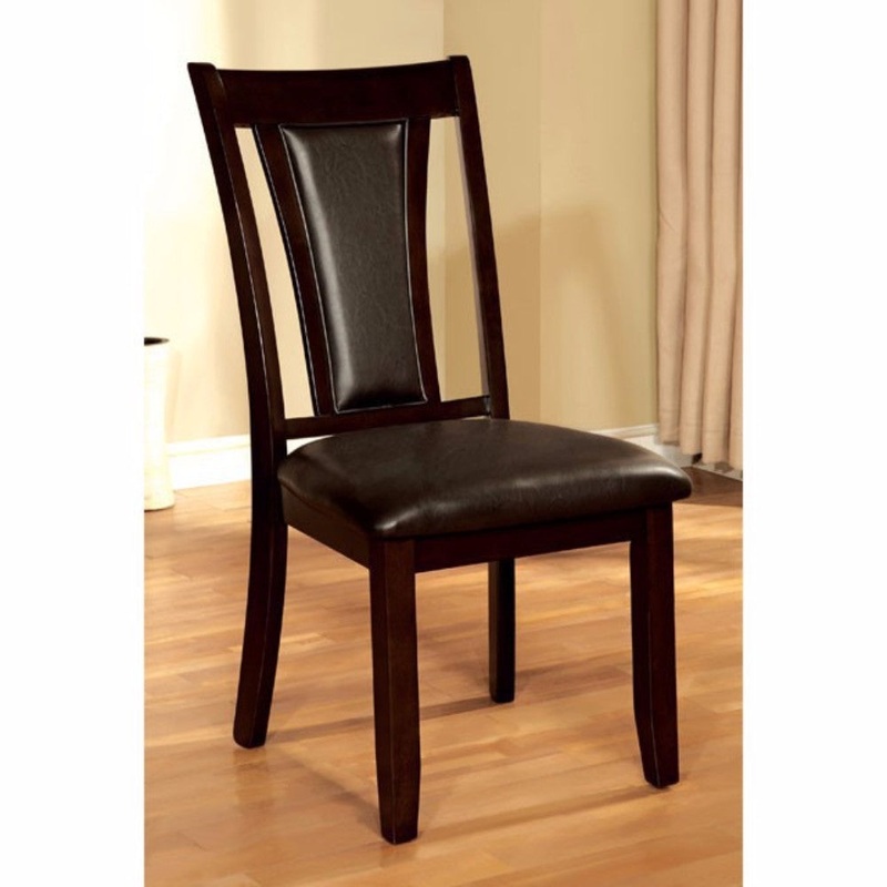 Brent Transitional Side Chair, Dark Cherry Finish, Set Of 2 By Benzara