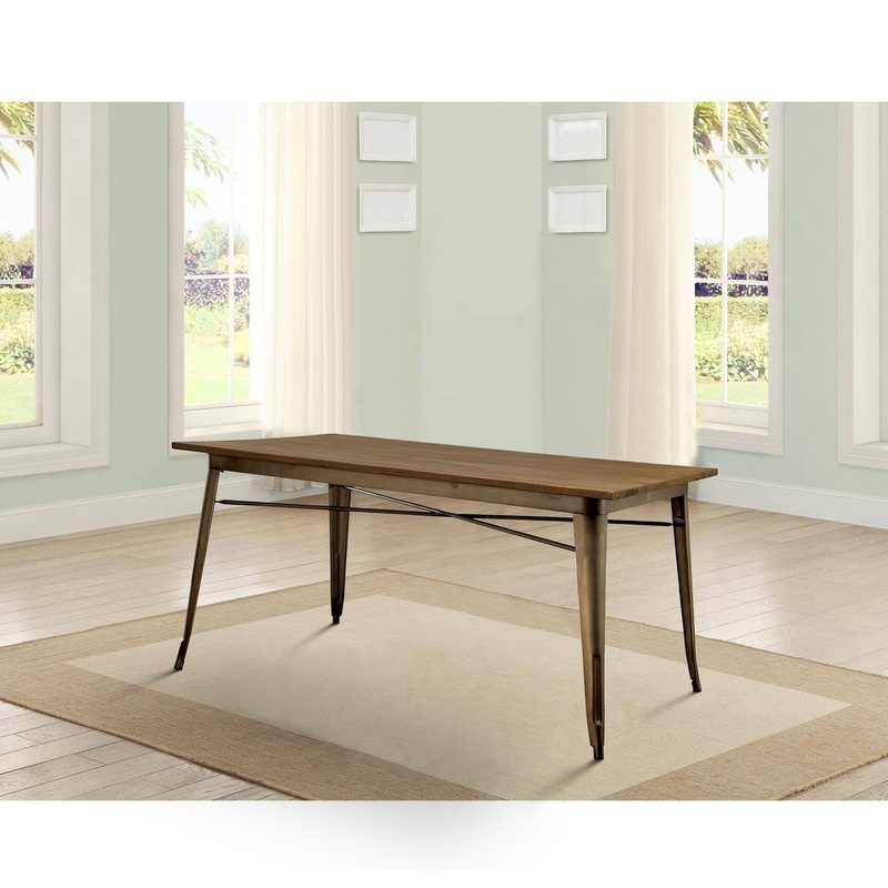 Cooper Ii Industrial Standard Height Table, Natural Elm By Benzara