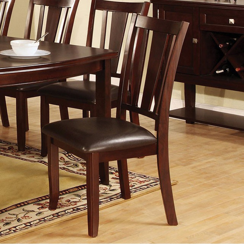 Edgewood I Side Chair, Withpu Cushion, Expresso Finish, Set Of 2 By Benzara