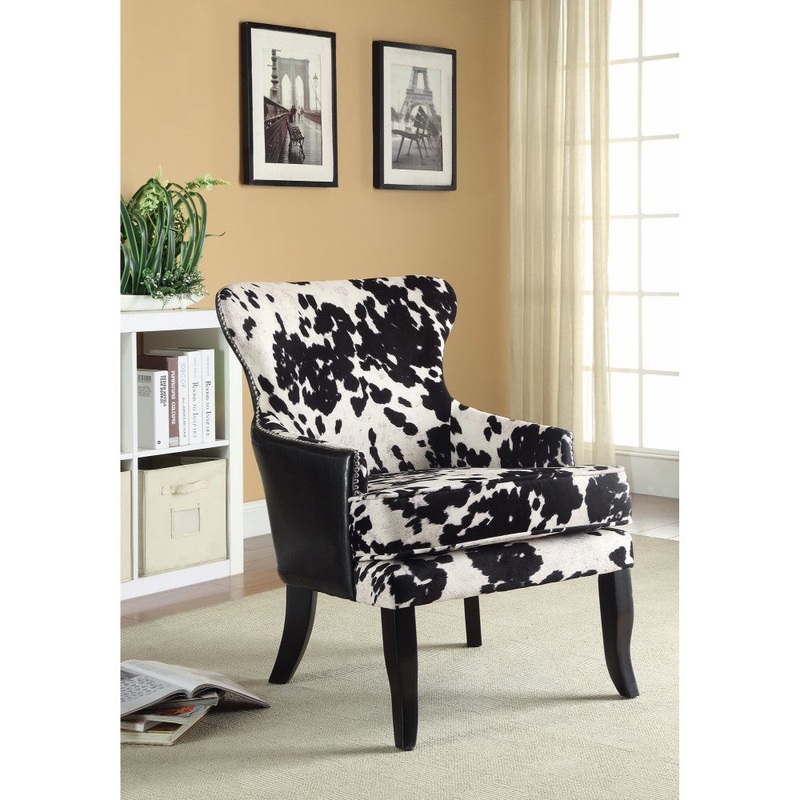 Intriguingly Comfortable Accent Chair, Black/White By Benzara