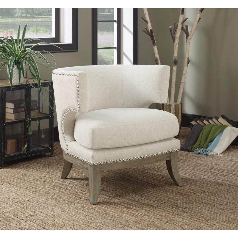 Luxuriously Styled Accent Chair, White By Benzara
