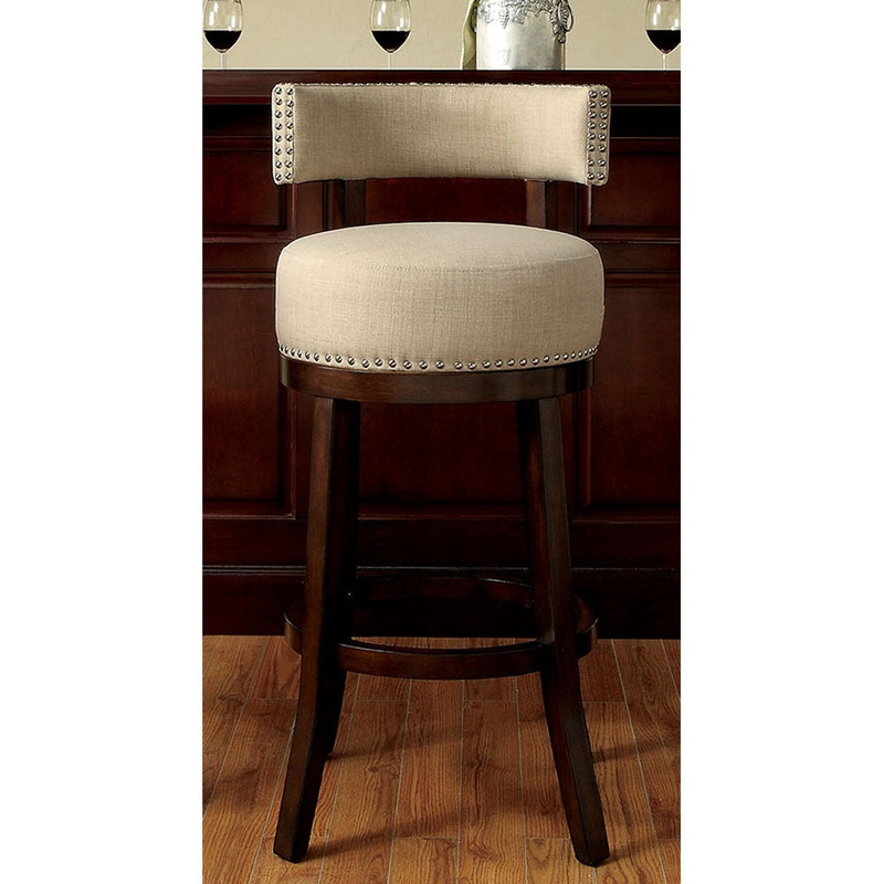 Lynsey Contemporary 24"Barstool Withlinen Cushion, Set Of 2 By Benzara