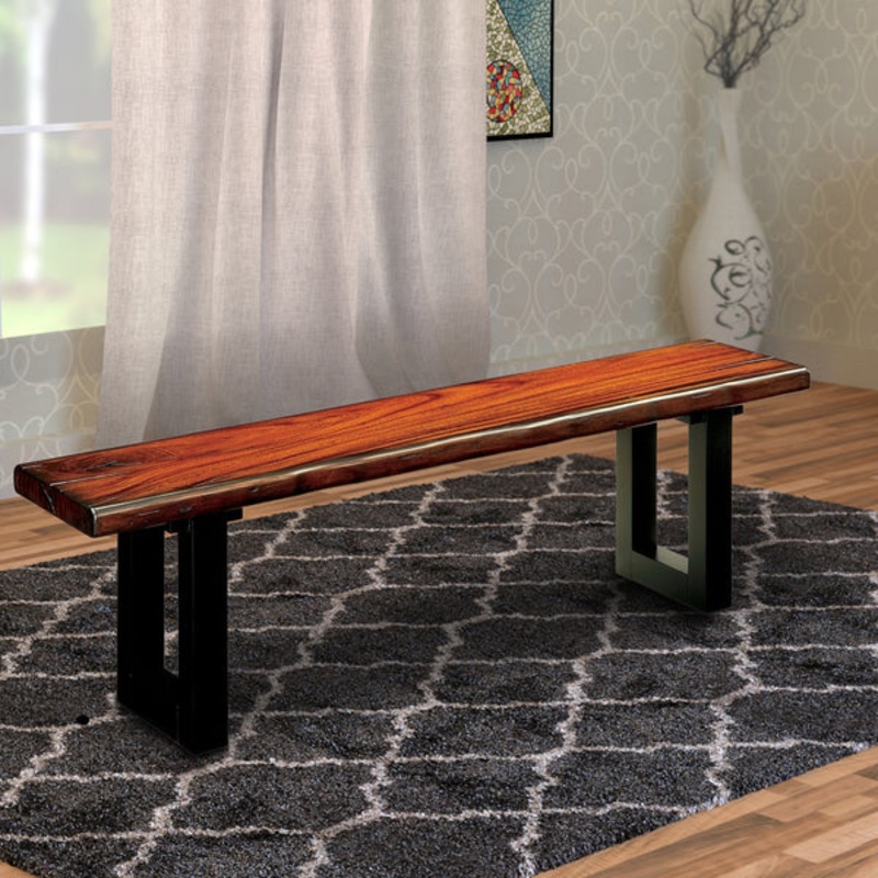 Maddison Contemporary Style Bench , Tobacco Oak By Benzara