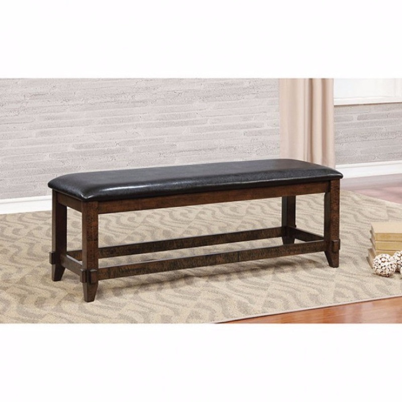 Meagan I Transitional Style Bench , Brown Cherry By Benzara