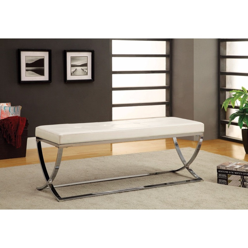 Modernly Charming Bench, White By Benzara