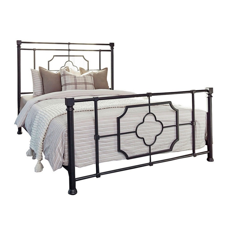 Open Frame Metal Tubular Queen Bed Black By Benzara