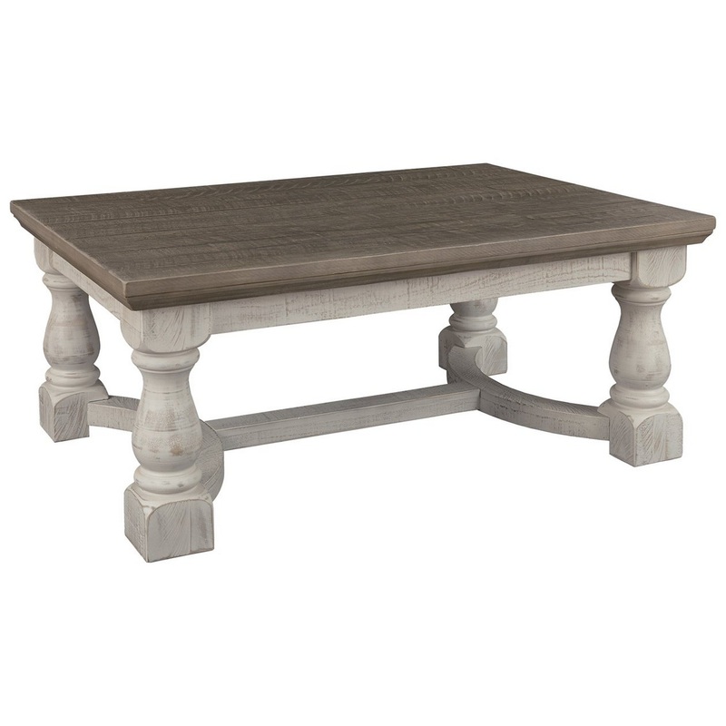 Rectangular Wooden Cocktail Table With Trestle BaseBrown And Antique White By Benzara