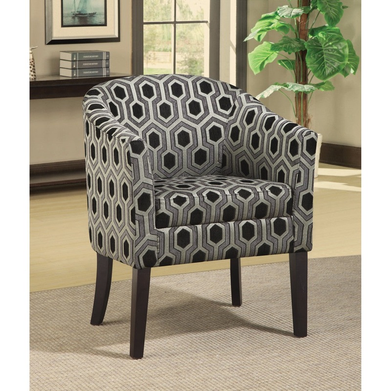 Space Adorner Accent Chair, Gray/Black By Benzara