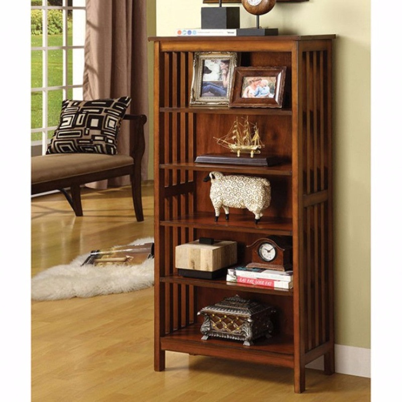 Valencia I Traditional Media Shelf, Antique Oak By Benzara