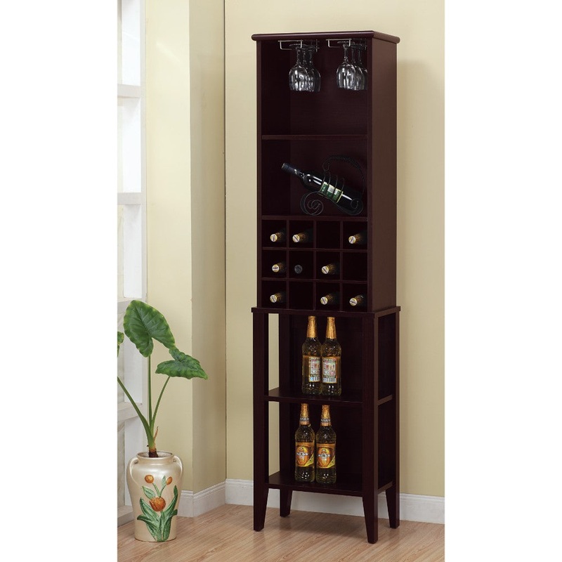 Well Designed Elegant Wine Bar With Wine Racks, Brown By Benzara