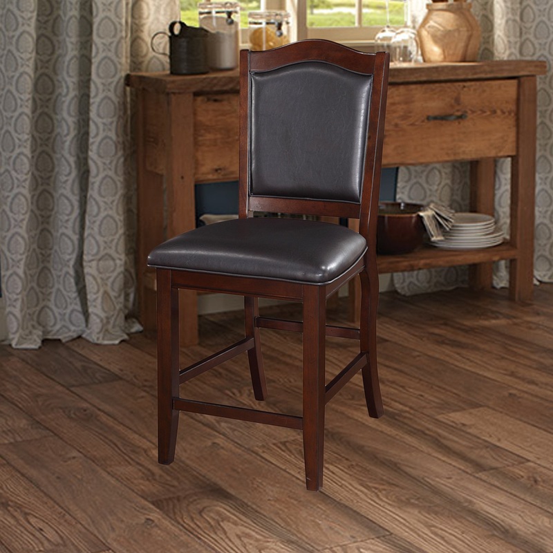 Wooden Armless High Chair, Espresso Brown & Black, Set Of 2 By Benzara