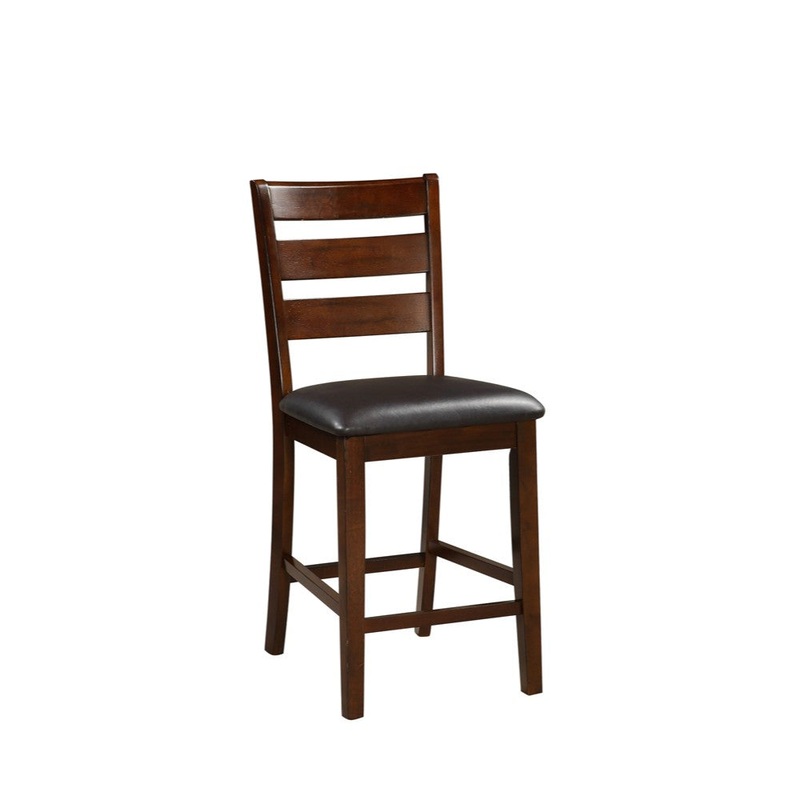 Wooden Counter Height Armless Chair, Walnut Brown, Set Of 2 By Benzara