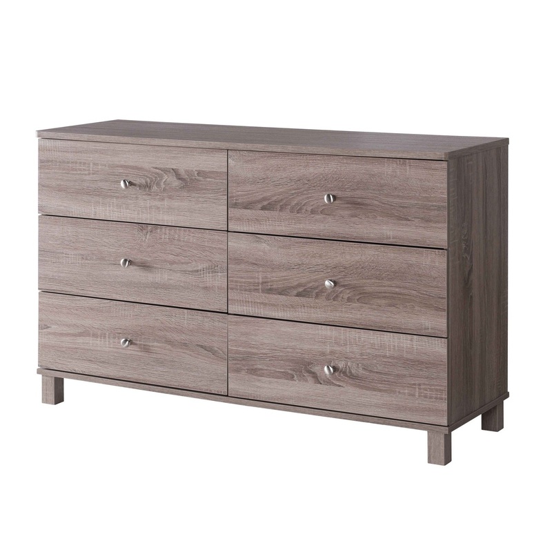 47.25 Inches 6 Drawer Dresser With Straight Legs Taupe Brown By Benzara