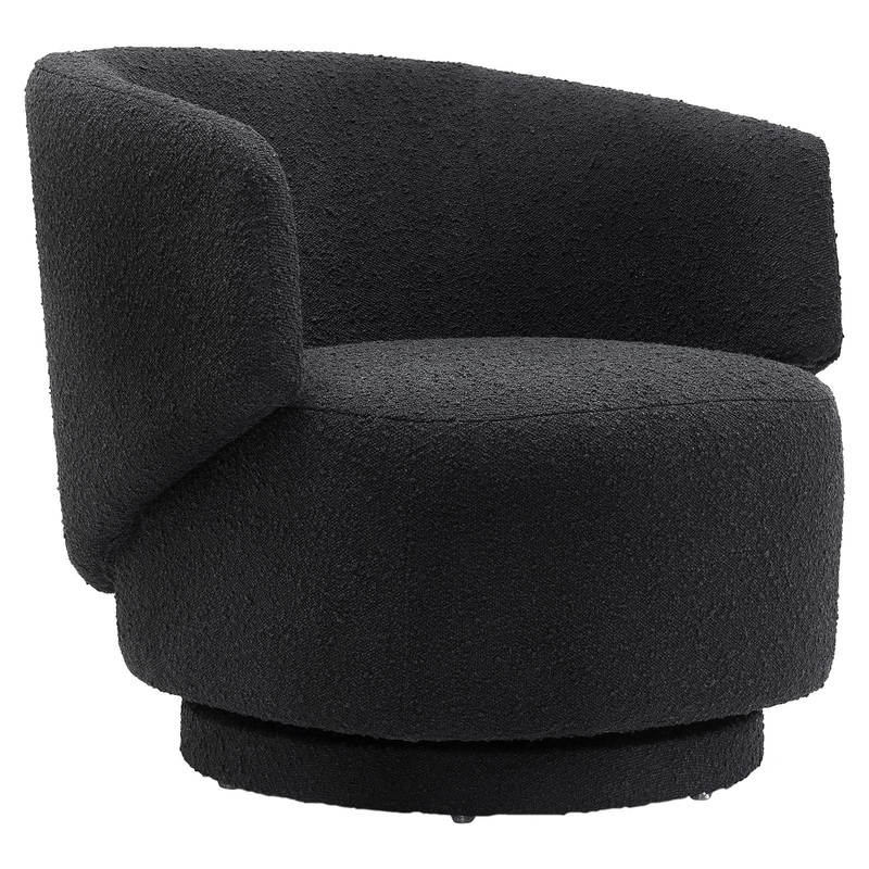Celestia Boucle Fabric Fabric and Wood Swivel Chair By Modway - EEI-6357