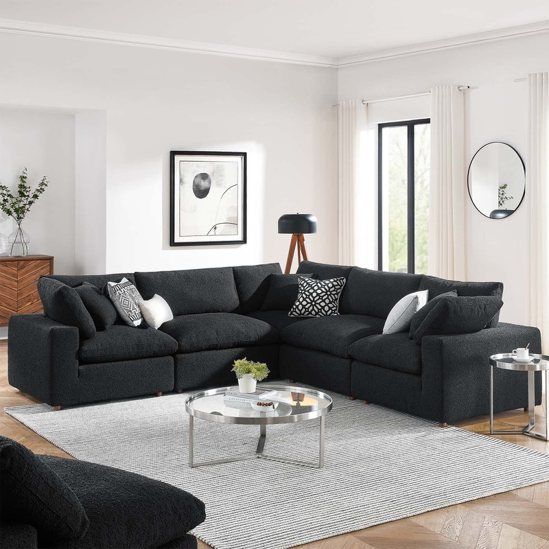 Commix Down Filled Overstuffed Boucle 5-Piece Sectional Sofa By Modway - EEI-6368