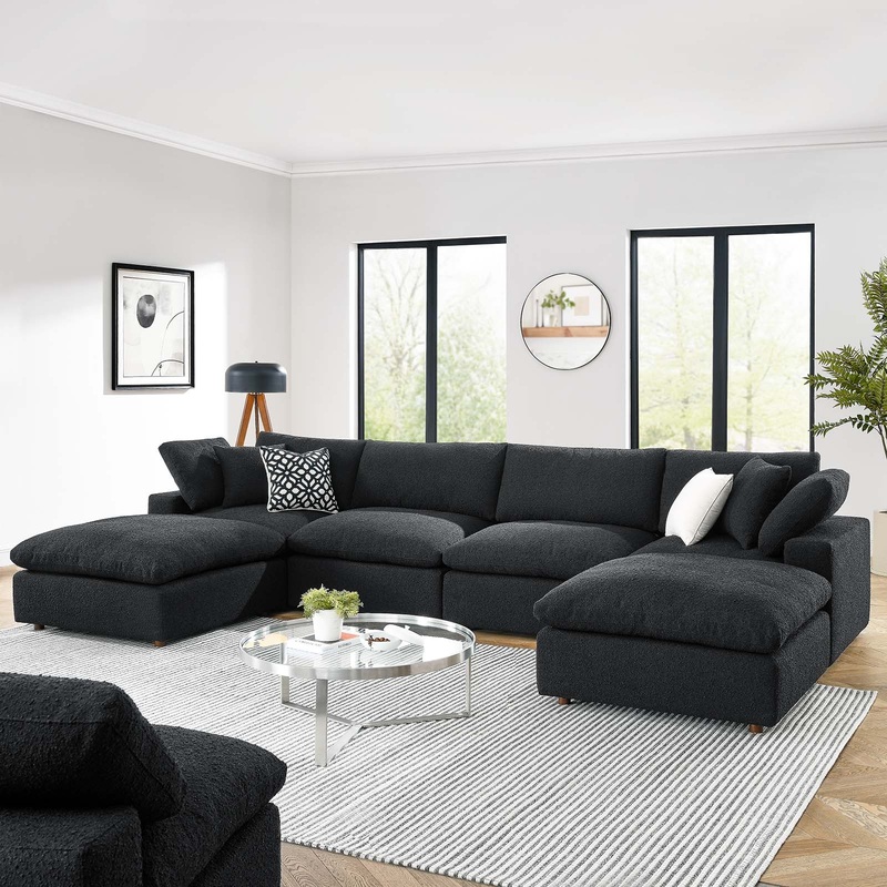 Commix Down Filled Overstuffed Boucle 6-Piece Sectional Sofa By Modway - EEI-6366