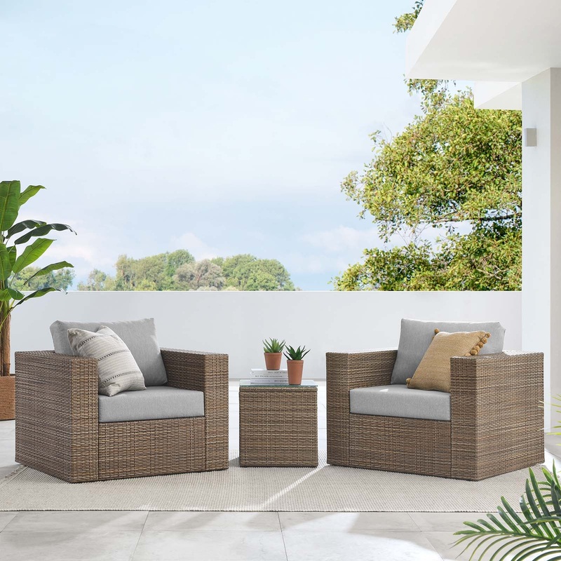 Convene Outdoor Patio Outdoor Patio 3-Piece Furniture Set By Modway - EEI-6327
