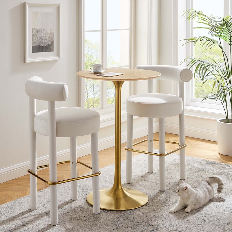 Lippa 28" Round Natural Wood Grain Bar Table By Modway - EEI-5530