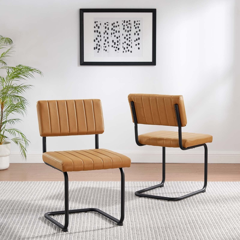 Parity Vegan Leather Dining Side Chairs - Set of 2 By Modway - EEI-6470