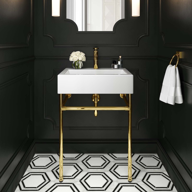 Redeem 24" Wall-Mount Gold Stainless Steel Bathroom Vanity By Modway - EEI-5536