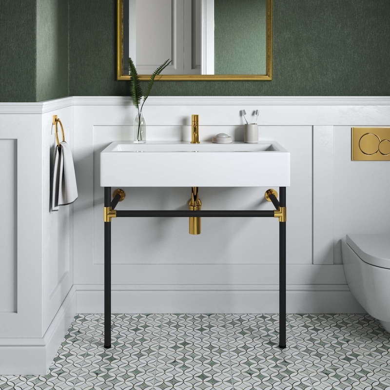 Redeem 32" Black Stainless Steel Wall-Mount Bathroom Vanity By Modway - EEI-5541
