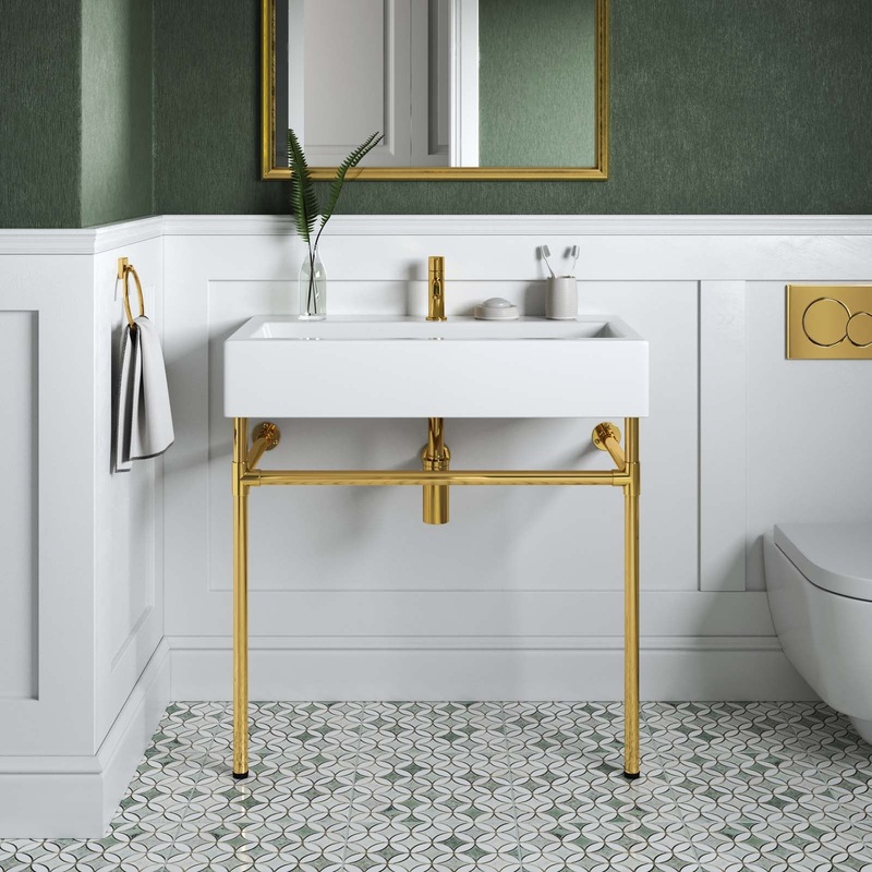Redeem 32" Wall-Mount Gold Stainless Steel Bathroom Vanity By Modway - EEI-5540
