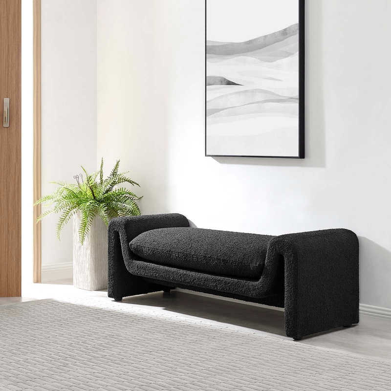 Waverly Boucle Fabric Bench By Modway - EEI-6379
