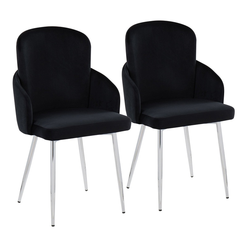Dahlia Dining Chair - Set of 2 Black By LumiSource - CH-DAHLIA2 SVVBK2