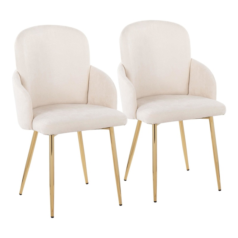 Dahlia Dining Chair - Set of 2 Cream By LumiSource - CH-DAHLIA2 AUFCR2
