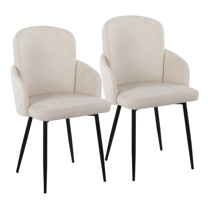 Dahlia Dining Chair - Set of 2 Cream By LumiSource - CH-DAHLIA2 BKFCR2