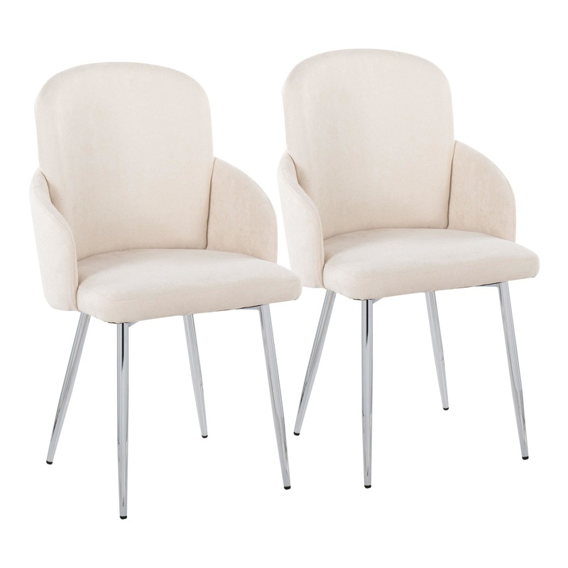 Dahlia Dining Chair - Set of 2 Cream By LumiSource - CH-DAHLIA2 SVFCR2