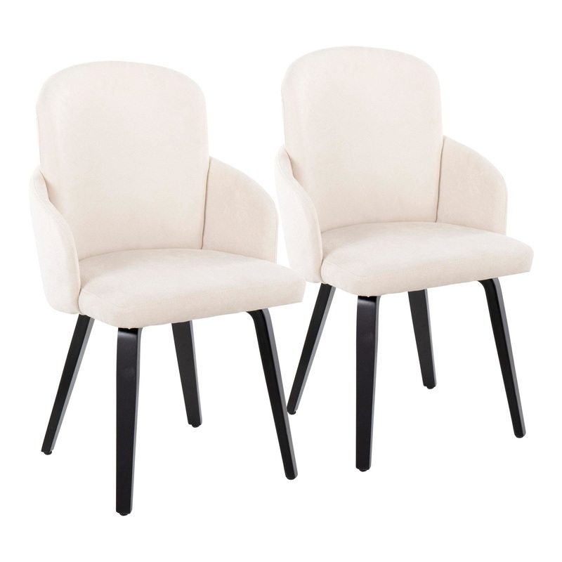 Dahlia Dining Chair - Set of 2 Cream By LumiSource - CH-DAHLIA2-W BKFCR2