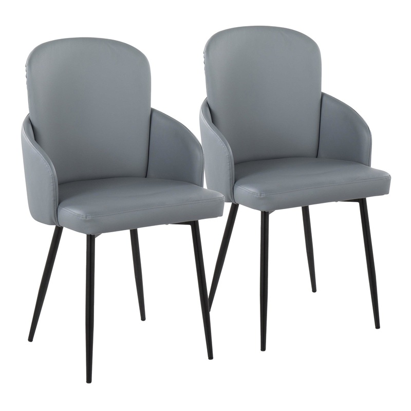 Dahlia Dining Chair - Set of 2 Gray By LumiSource - CH-DAHLIA2 BKGY2