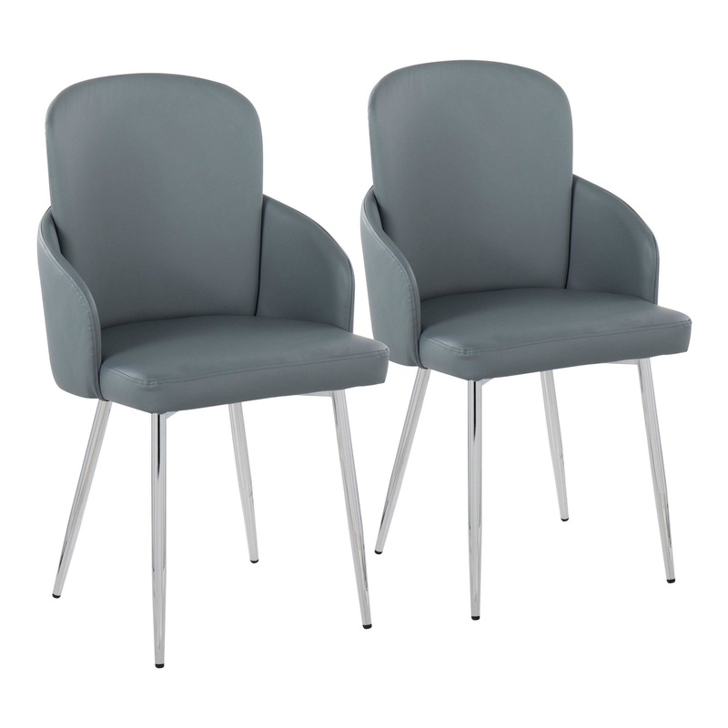 Dahlia Dining Chair - Set of 2 Gray By LumiSource - CH-DAHLIA2 SVGY2