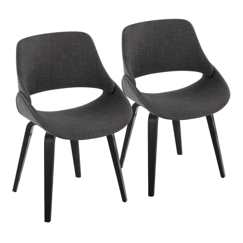 Fabrico Chair - Set of 2 Gray By LumiSource - CH-FABRICO-HLBW2 BKCHAR2
