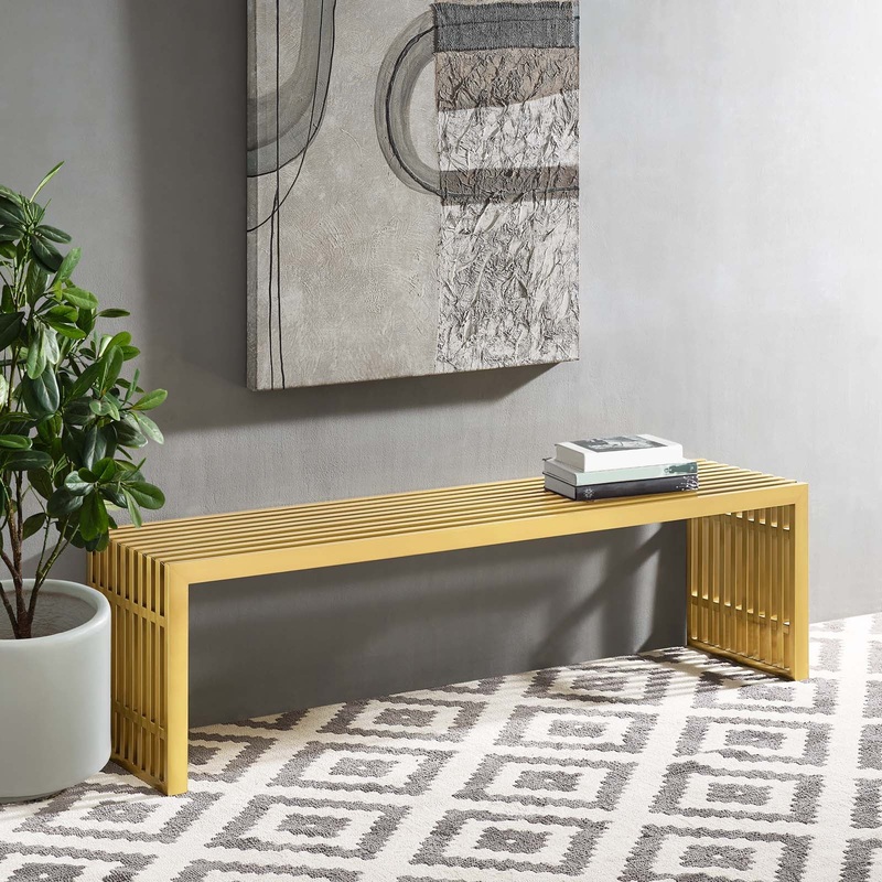 Gridiron Large Stainless Steel Bench By Modway - EEI-3000