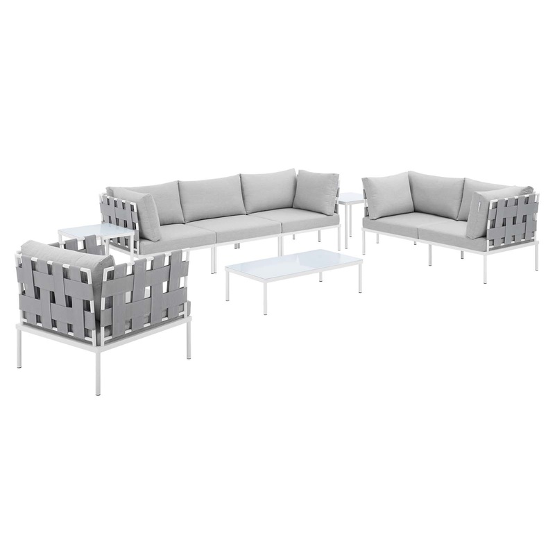 Harmony 8-Piece  Sunbrella Outdoor Patio Aluminum Seating Set By Modway - EEI-4949