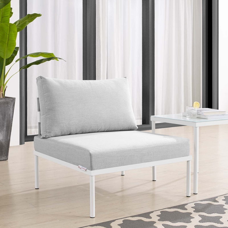 Harmony Sunbrella Outdoor Patio Aluminum Armless Chair By Modway - EEI-4960