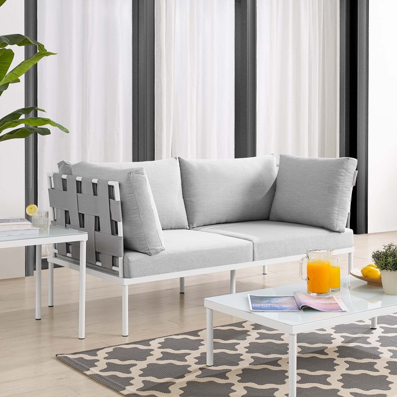 Harmony Sunbrella Outdoor Patio Aluminum Loveseat By Modway - EEI-4964