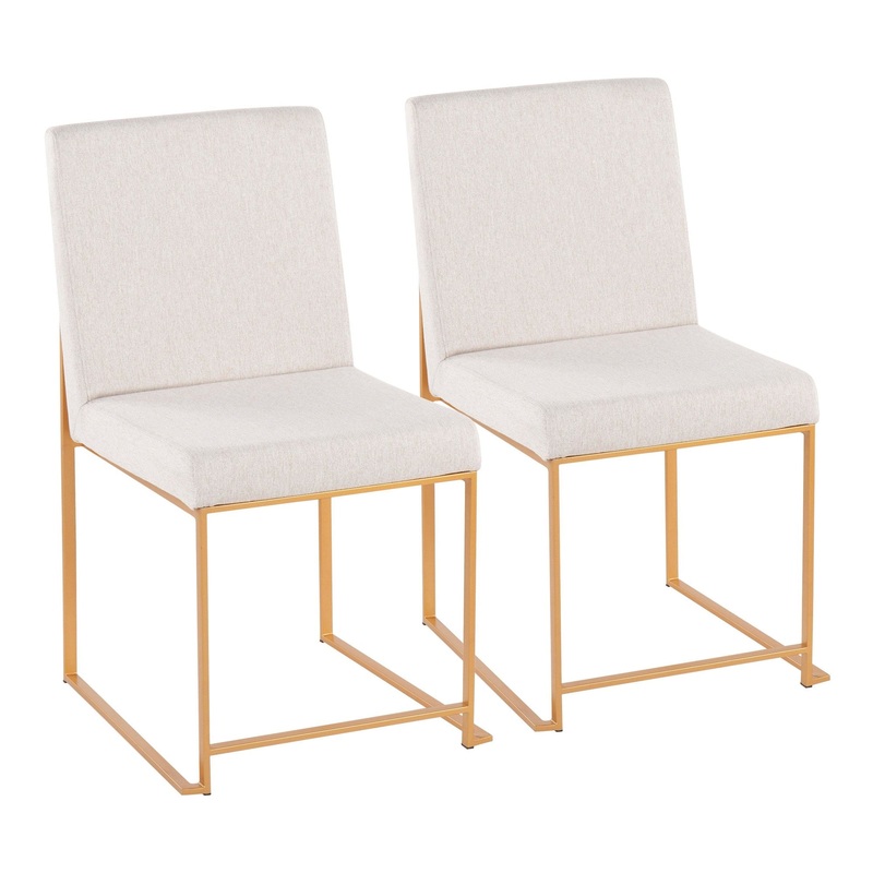 High Back Fuji Dining Chair - Set of 2 Beige By LumiSource - DC-HBFUJI AUBG2