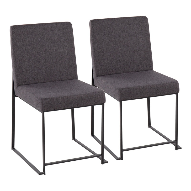 High Back Fuji Dining Chair - Set of 2 Gray By LumiSource - DC-HBFUJI BKCHAR2
