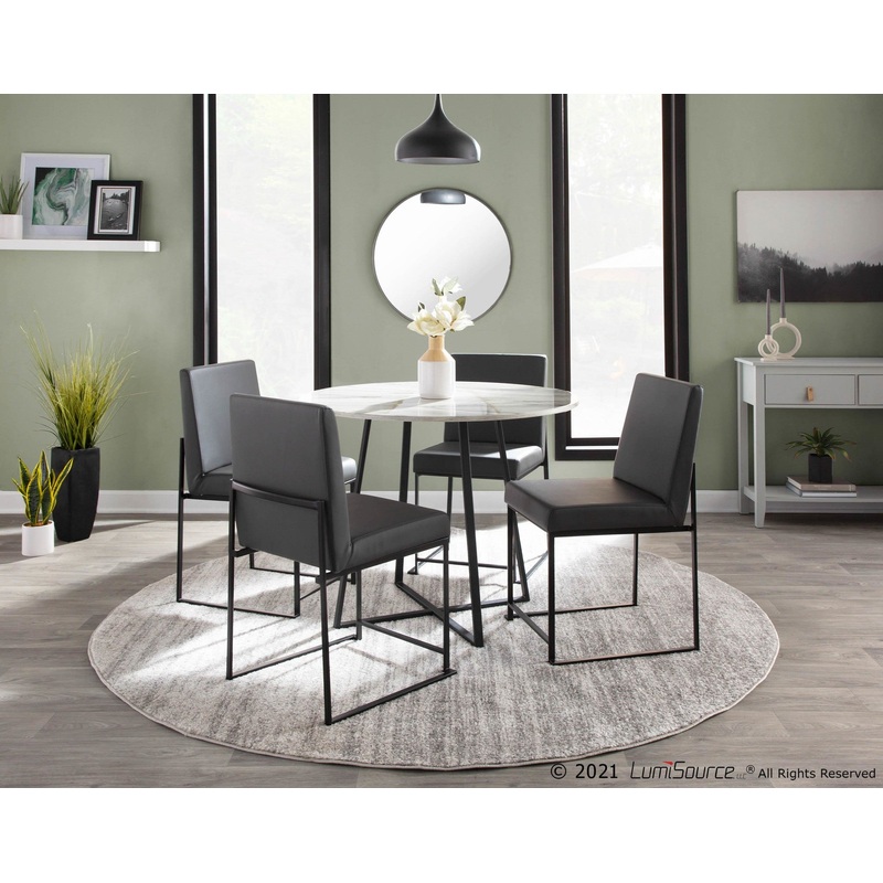 High Back Fuji Dining Chair - Set of 2 Gray By LumiSource - DC-HBFUJI BKGY2
